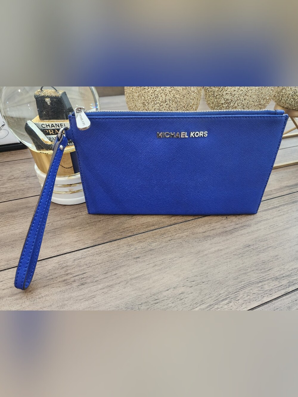 Michael Kors Blue Zip Wristlet